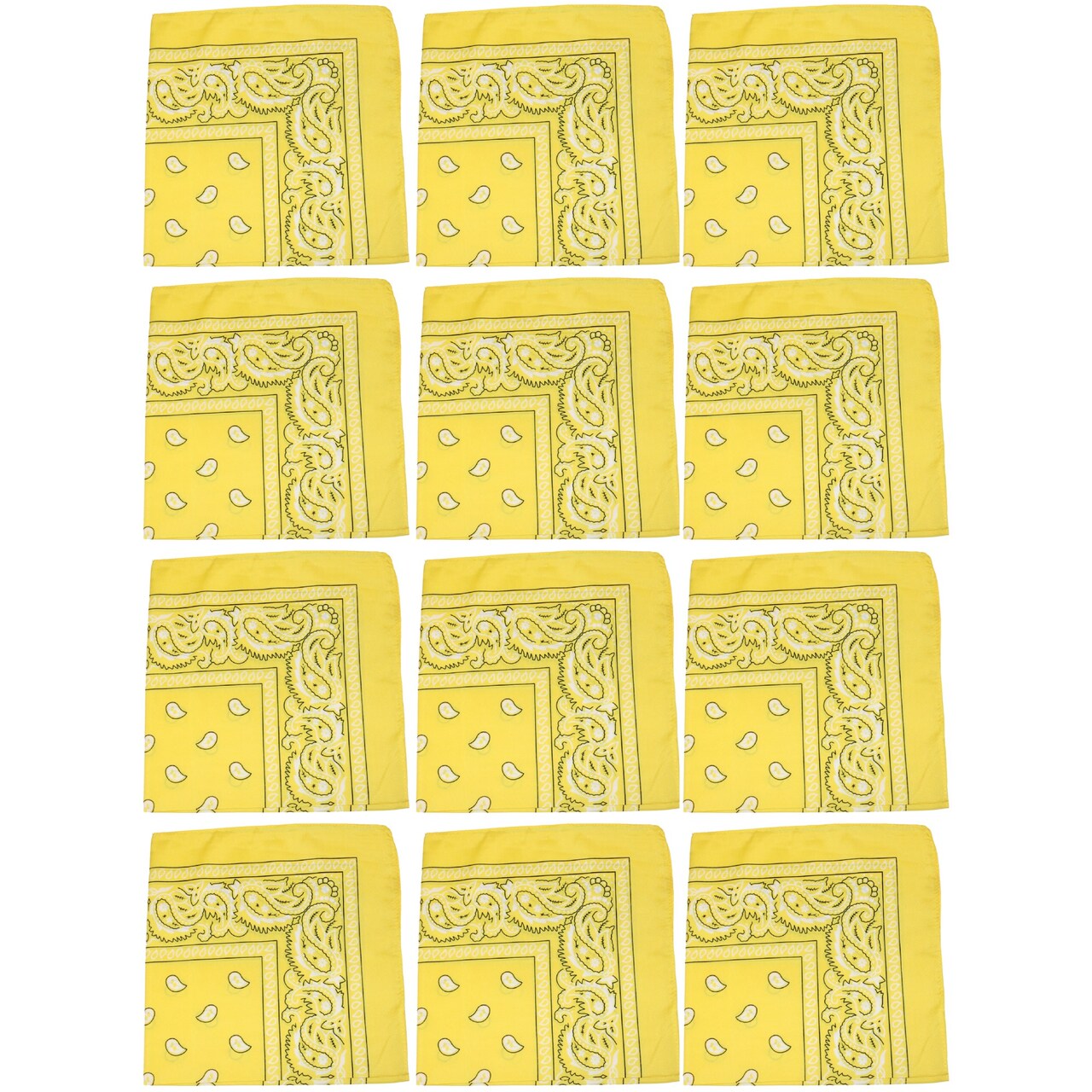 12 Pack Paisley Design Polyester Bandanas Great for Events, Crafts, Wear